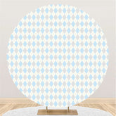 Lofaris Blue And Grey Pattern Round Birthday Party Backdrop